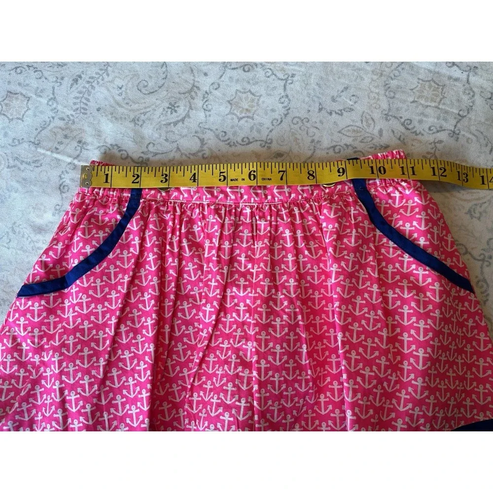 GYMBOREE Girl Size 6 3 Piece Top Skirt and Hat Set White Pink Blue Nautical Anch
